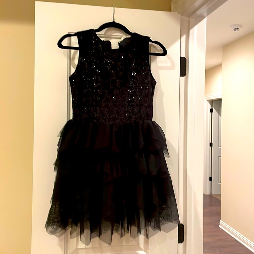 Girls Black Sequin Dress Size 12
